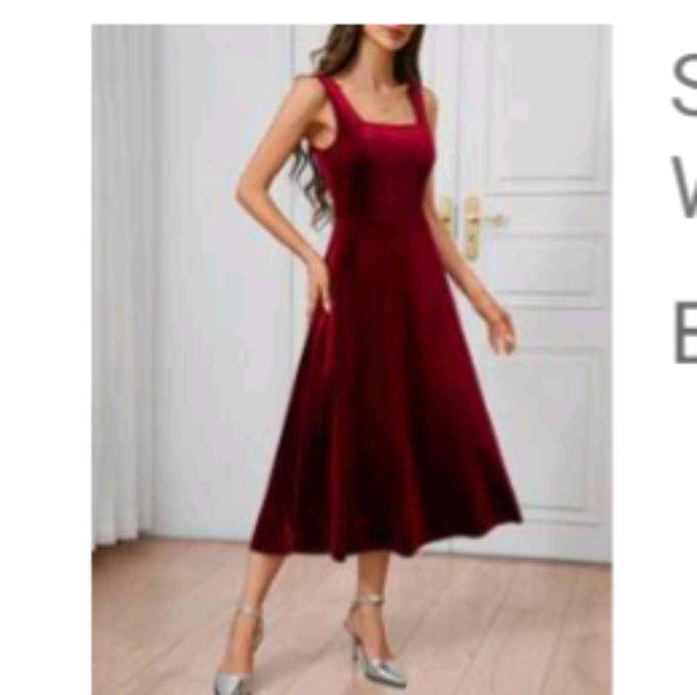 Elegant Burgundy Sleeveless Dress